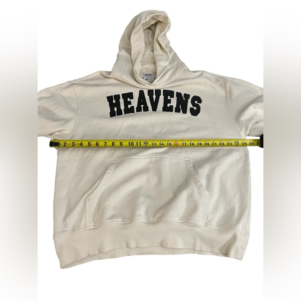Shaka Wear Cream Hoodie with Black “HEAVENS” lettering John 18:36 Christmas - Picture 3 of 6